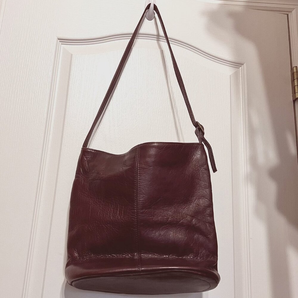 Shoulder Purse/Bag-Chocolate Brown Leather-Vintage (2002) No Brand-Comfy-Storage - Picture 8 of 15